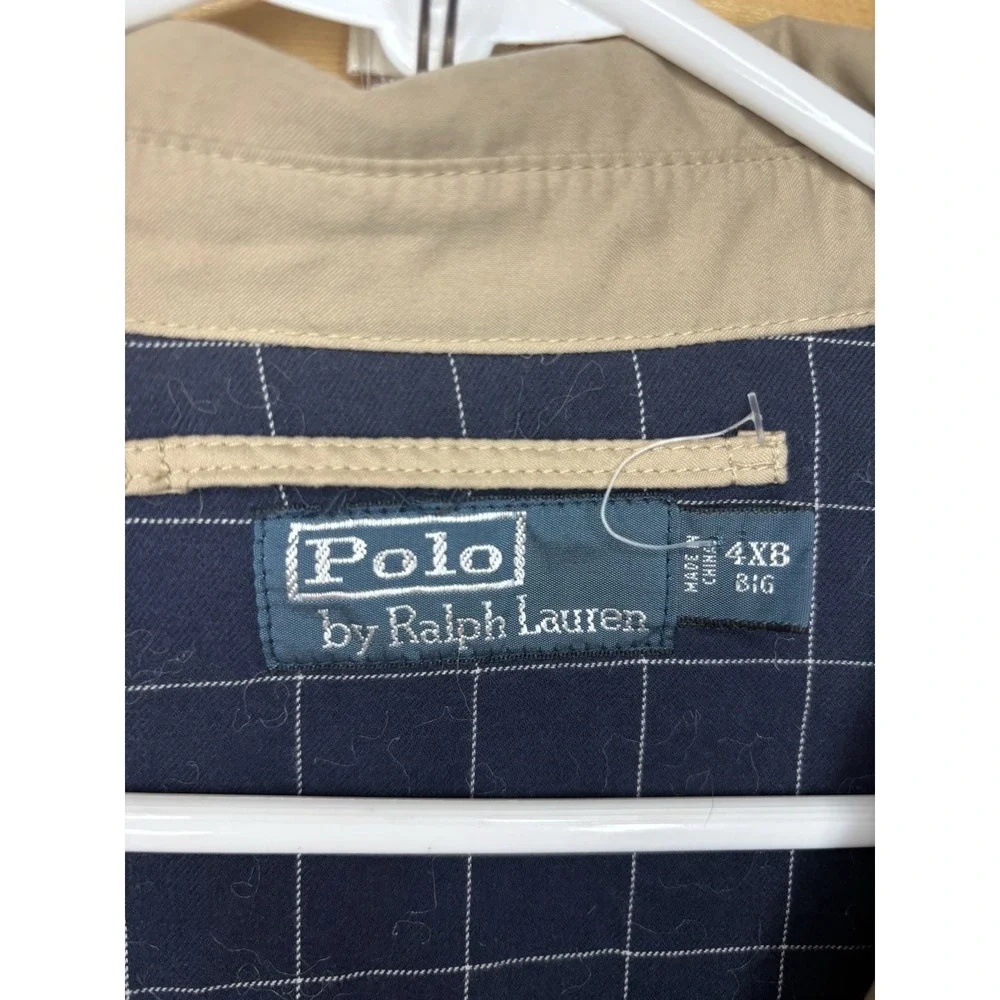 Polo Ralph Lauren Vintage Harrington Jacket Men 4XB BIG Beige Lined‎ Bomber READ